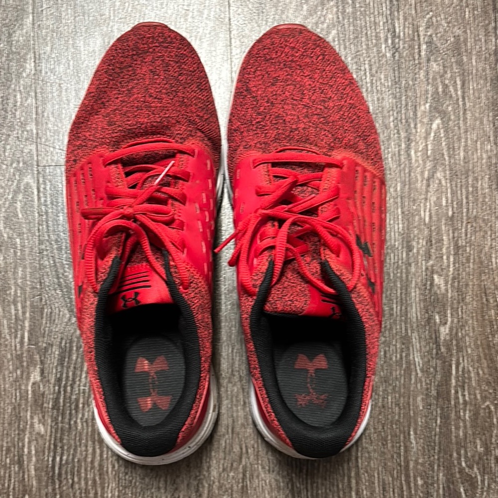 Under Armour Red Athletic Sneakers with Black Detailing